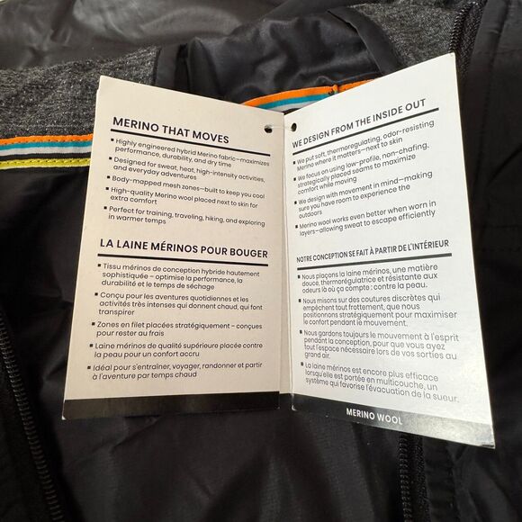 Smartwool Men's Merino Sport Ultra Light Zippered Hoodie Black XL New W/Tags - Picture 14 of 16